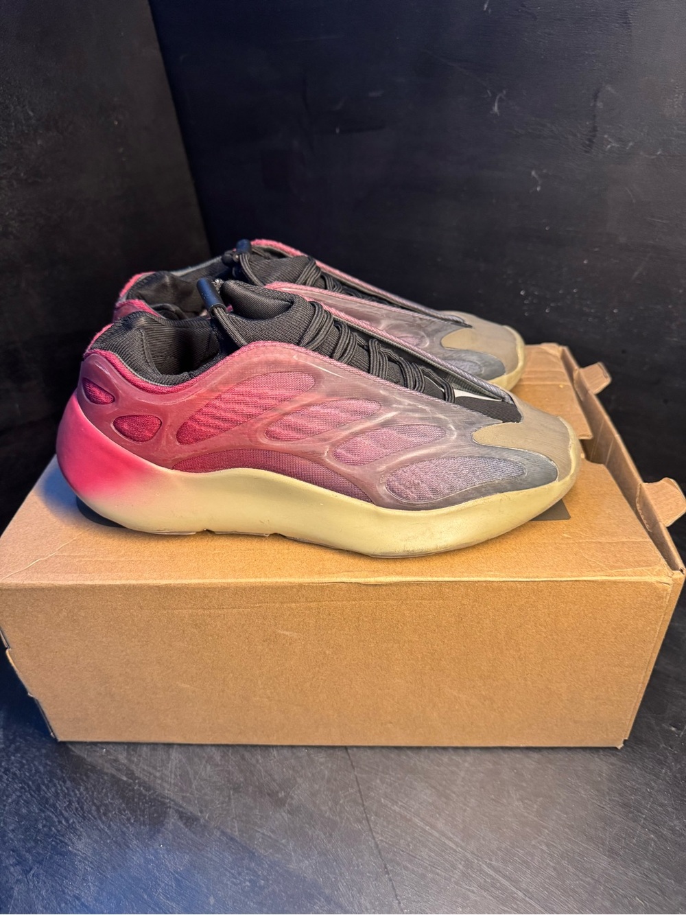 adidas men’s Pink Gradient Slip-On Sneakers